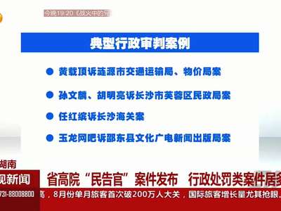 省高院“民告官”案件发布 行政处罚类案件居多
