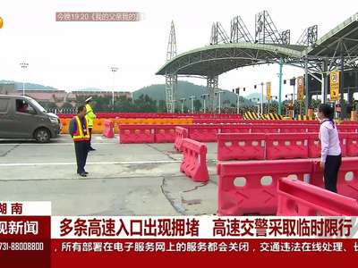 湖南：多条高速入口出现拥堵 高速交警采取临时限行