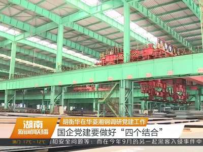 胡衡华在华菱湘钢调研党建工作 国企党建要做好“四个结合”