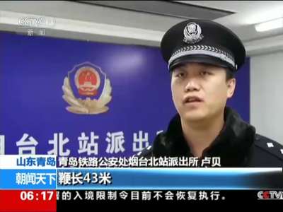 [视频]山东烟台：女子携带43米超长鞭炮被拘