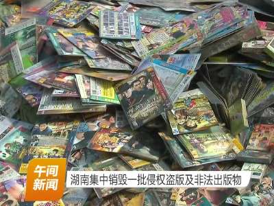 湖南集中销毁一批侵权盗版及非法出版物