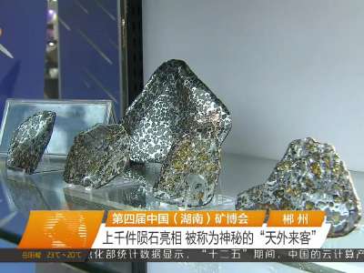 第四届中国（湖南）矿博会 上千件陨石亮相 