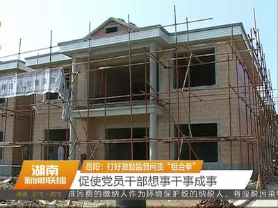 岳阳：打好激励监督问责“组合拳” 促使党员干部想事干事成事