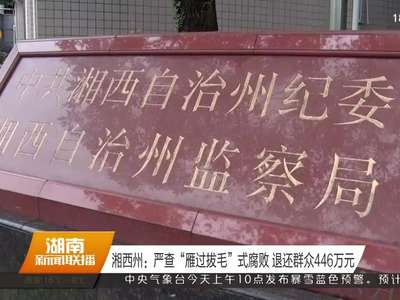 湘西州：严查“雁过拔毛”式腐败 退还群众446万元
