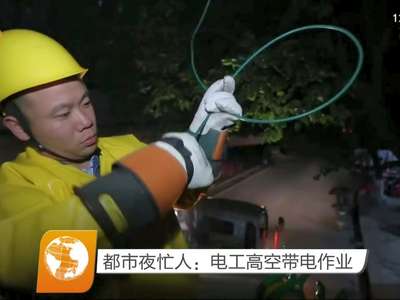 都市夜忙人：电工高空带电作业