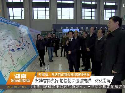 杜家毫、许达哲试乘长株潭城铁列车 坚持交通先行 加快长株潭城市群一体化发展