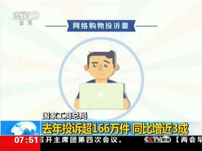 [视频]国家工商总局：去年投诉超166万件 同比增近3成