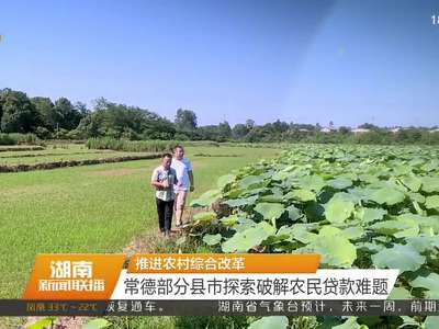 推进农村综合改革 常德部分县市探索破解农民贷款难题