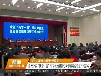 王少峰在湘西州调研 出席全省“两学一做”学习教育暨抓党建促脱贫攻坚工作推进会