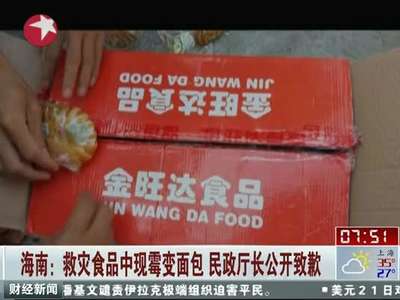 [视频]海南救灾食品中现霉变面包 民政厅长致歉